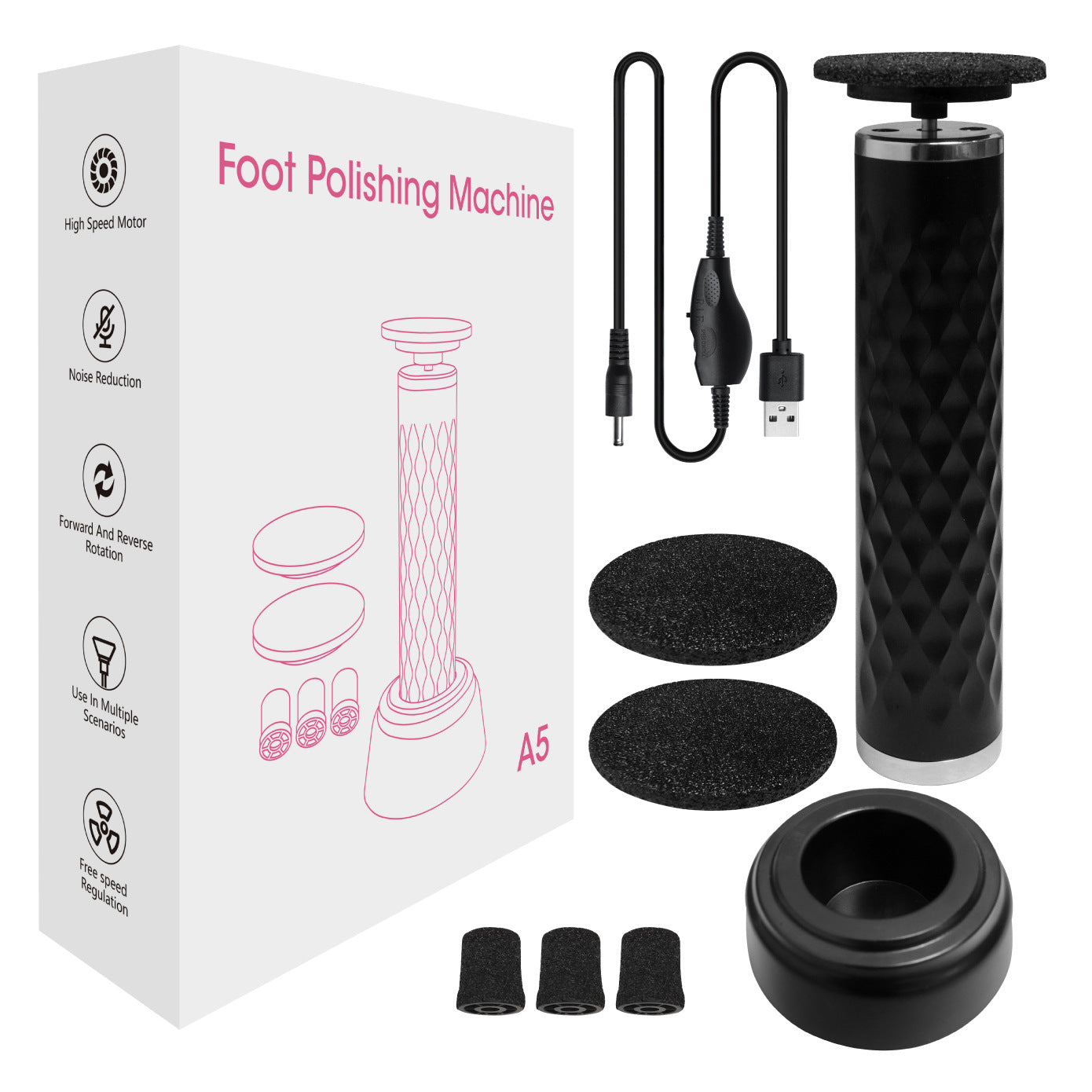 Electric foot grinding and skin peeling artifact